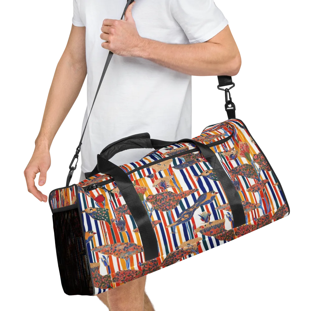 Ornamental Aviary on Duffle Bag — Right Front