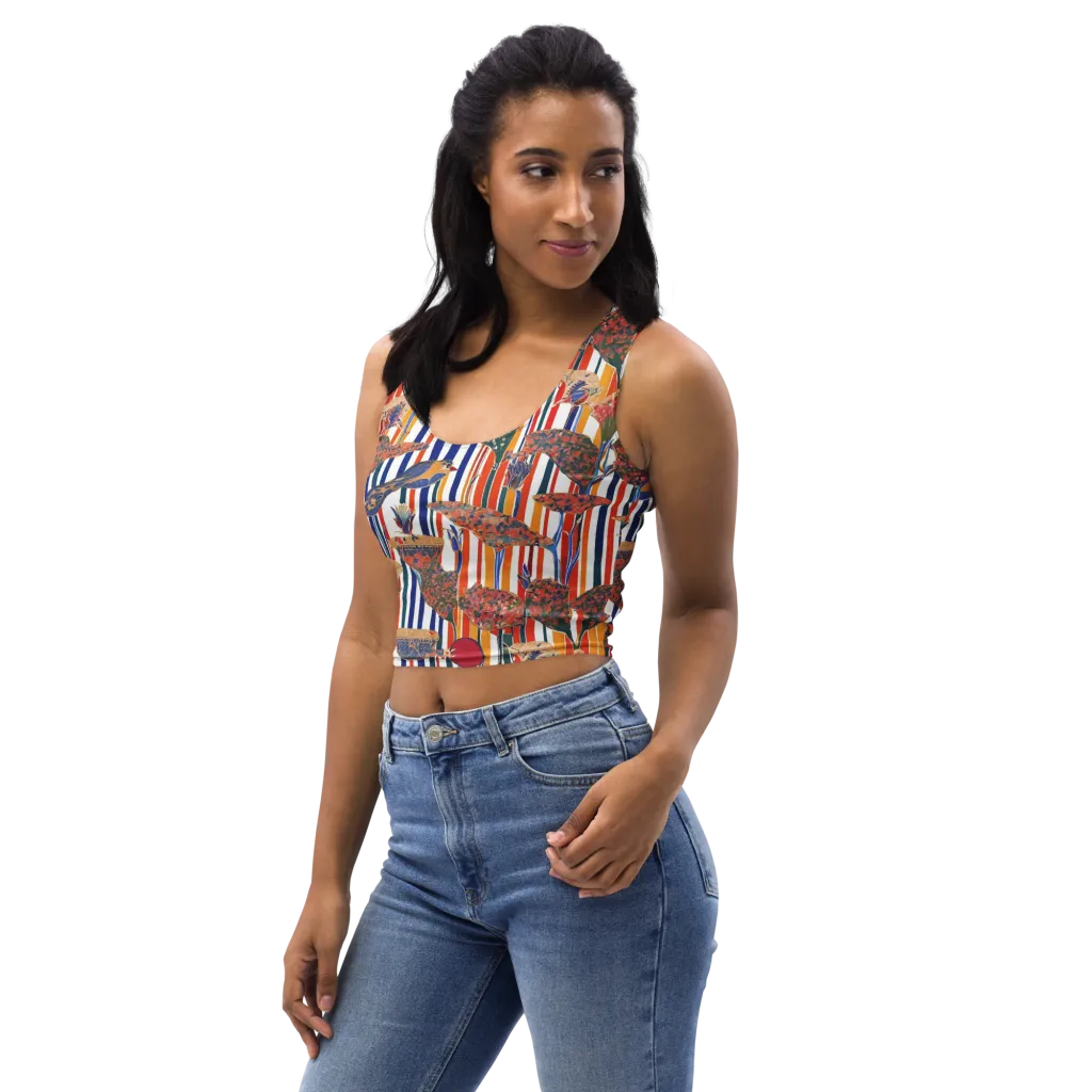 Ornamental Aviary on Crop Top — Left Front
