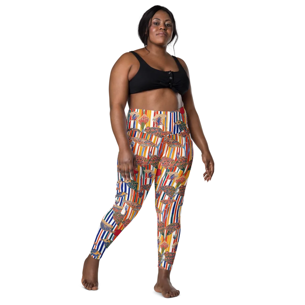 Ornamental Aviary on Leggings with Pockets — Front