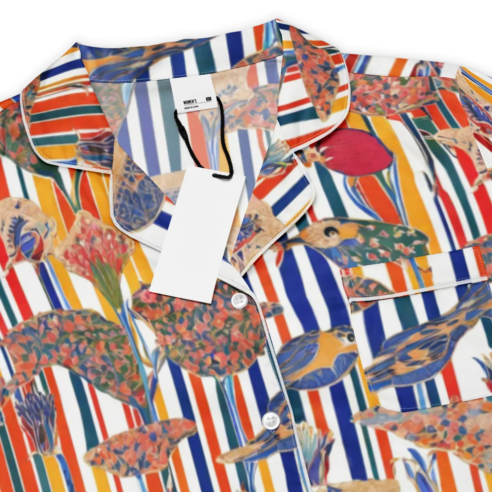 Ornamental Aviary on Women's Short Sleeve Pajama Top — Product details