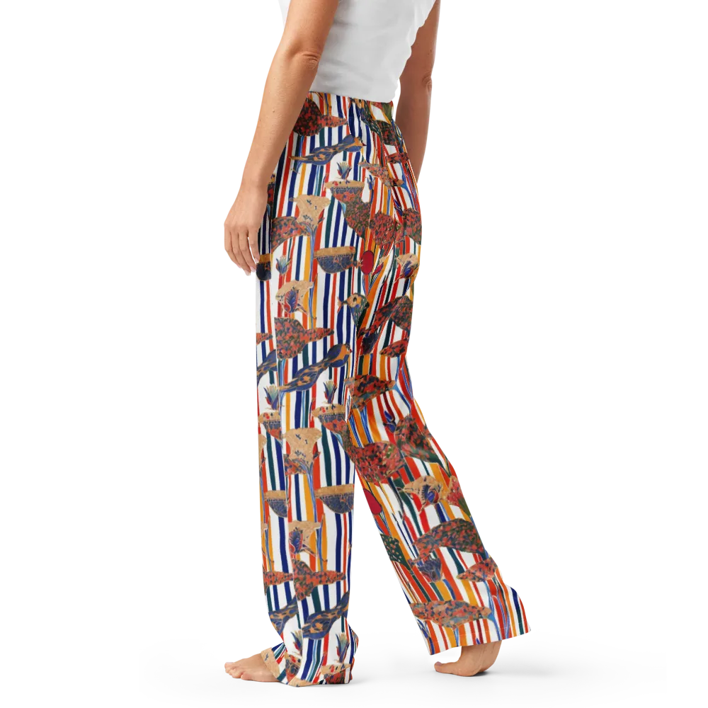 Ornamental Aviary on Women's Pajama Pants — Left
