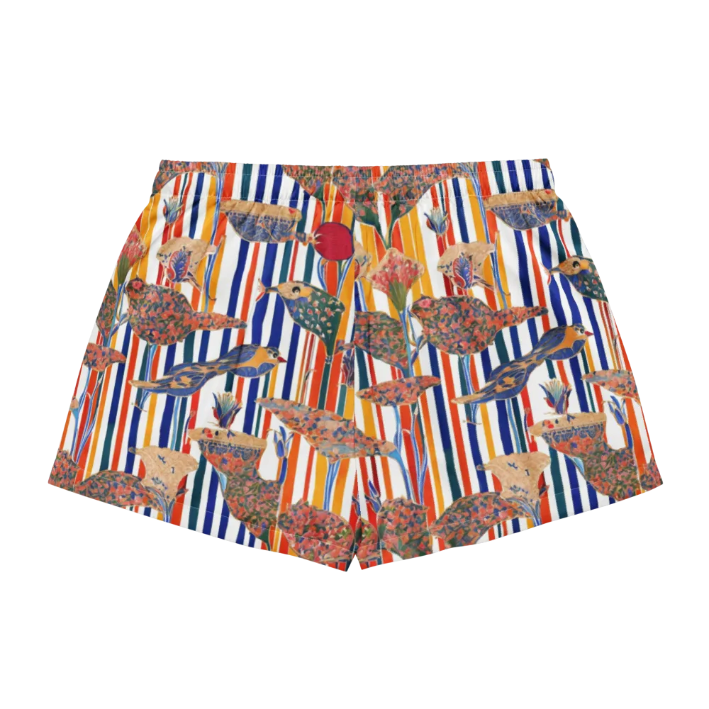 Ornamental Aviary on Women's Pajama Shorts — Back