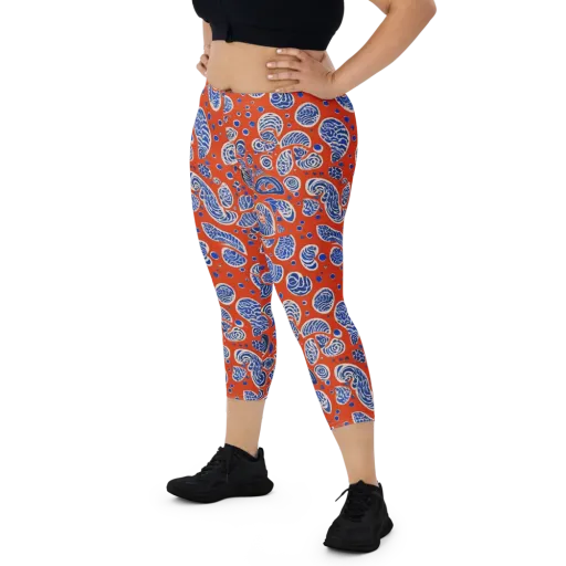 Crimson Tide Mosaic on a Capri Leggings
