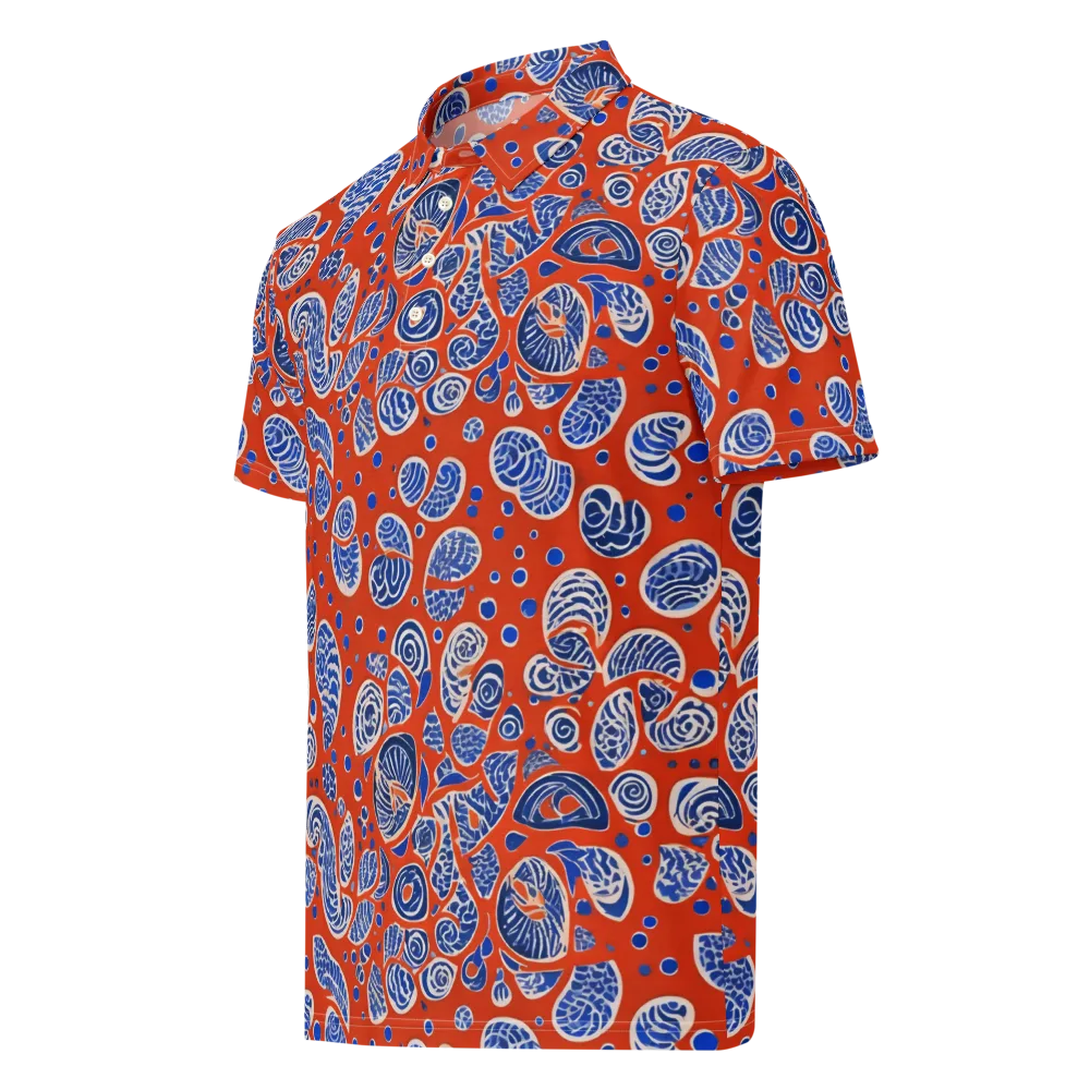 Crimson Tide Mosaic on Men's Slim Fit Polo Shirt — Left Front