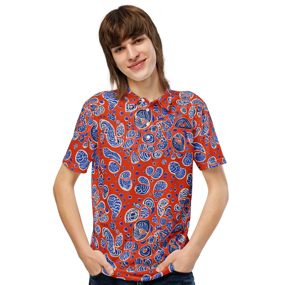 Crimson Tide Mosaic on Men's Slim Fit Polo Shirt — Front