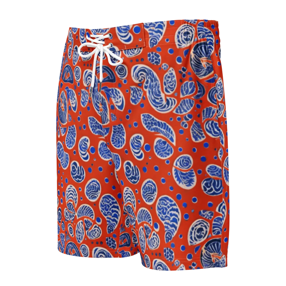 Crimson Tide Mosaic on Men's Board Shorts — Front