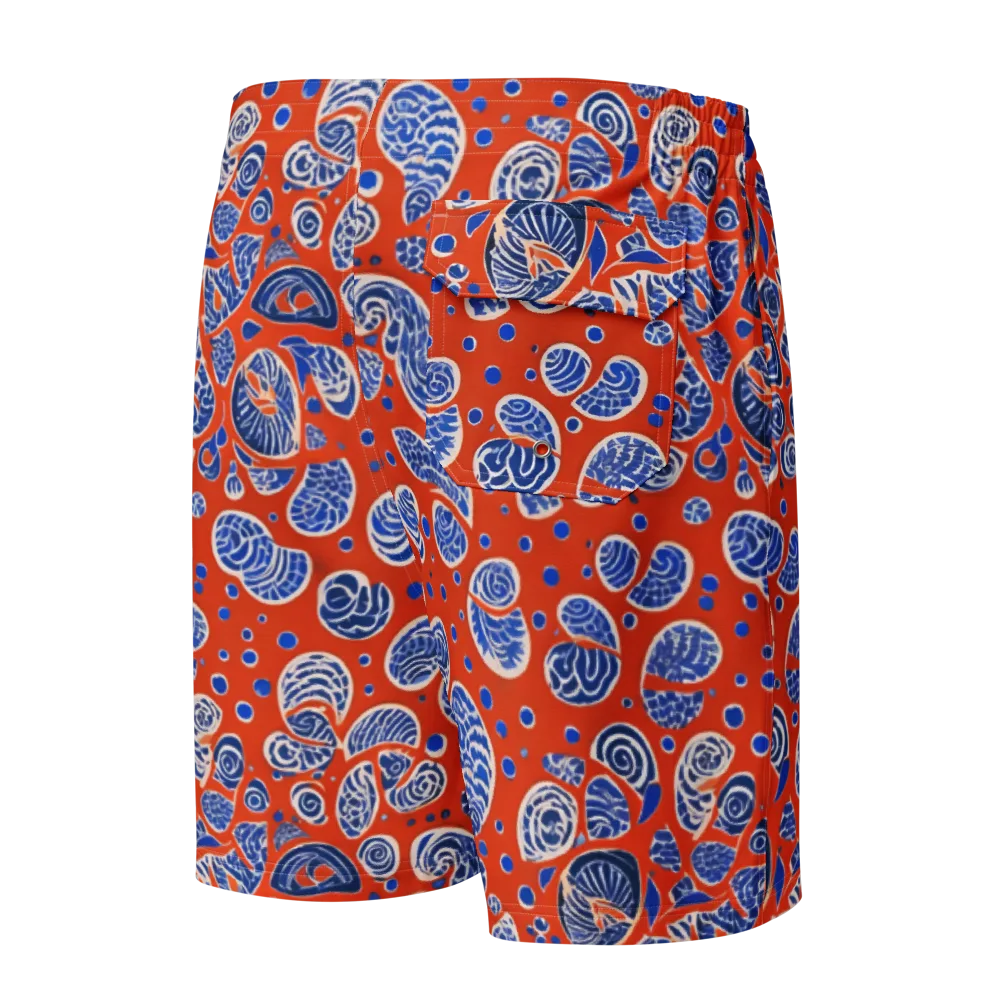 Crimson Tide Mosaic on Men's Board Shorts — Back