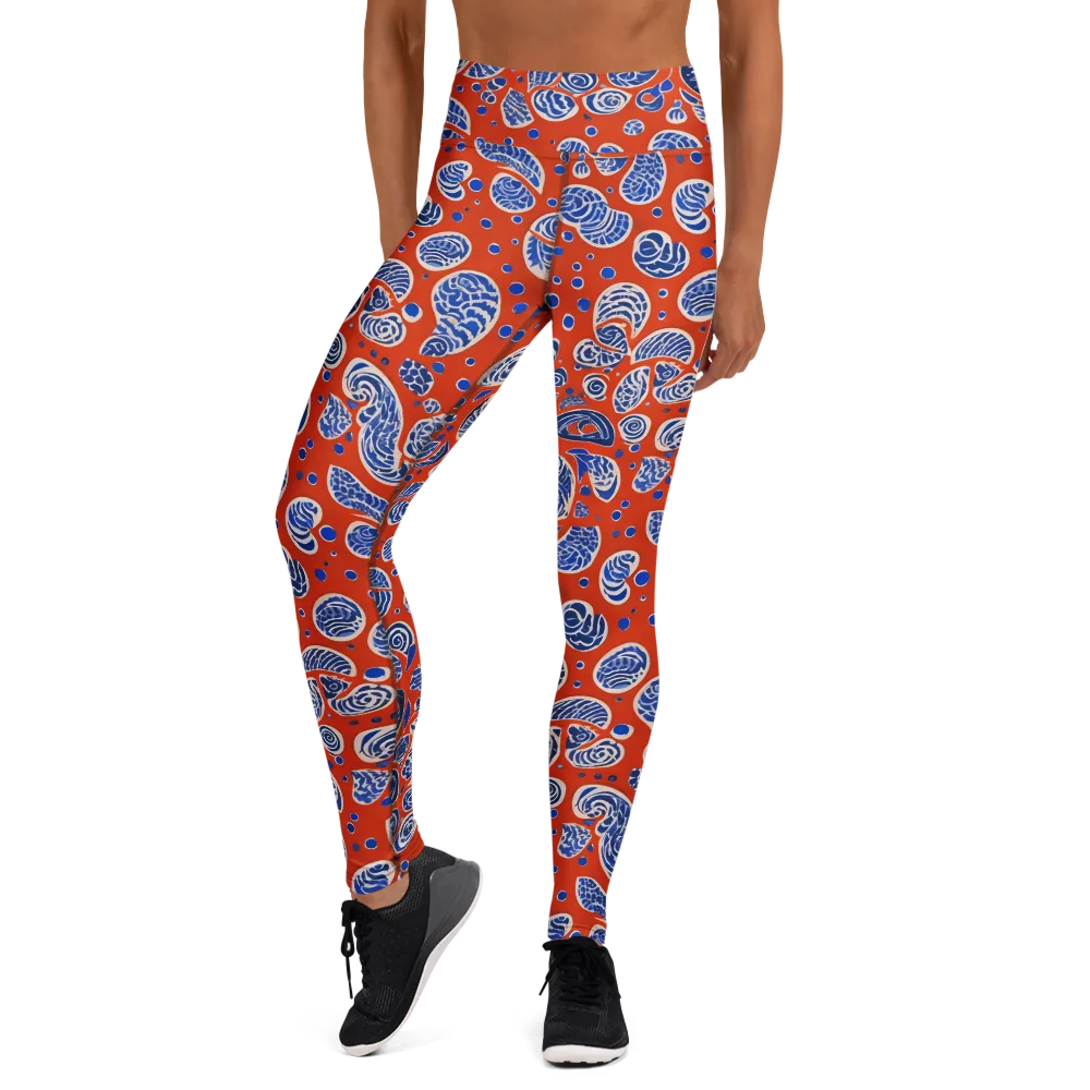 Crimson Tide Mosaic on Yoga Leggings — Front