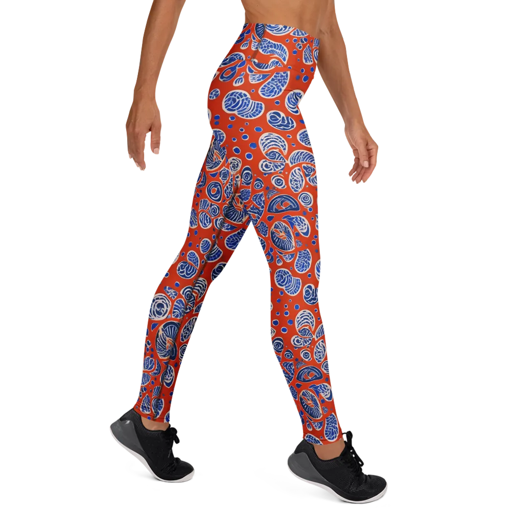 Crimson Tide Mosaic on Yoga Leggings — Right