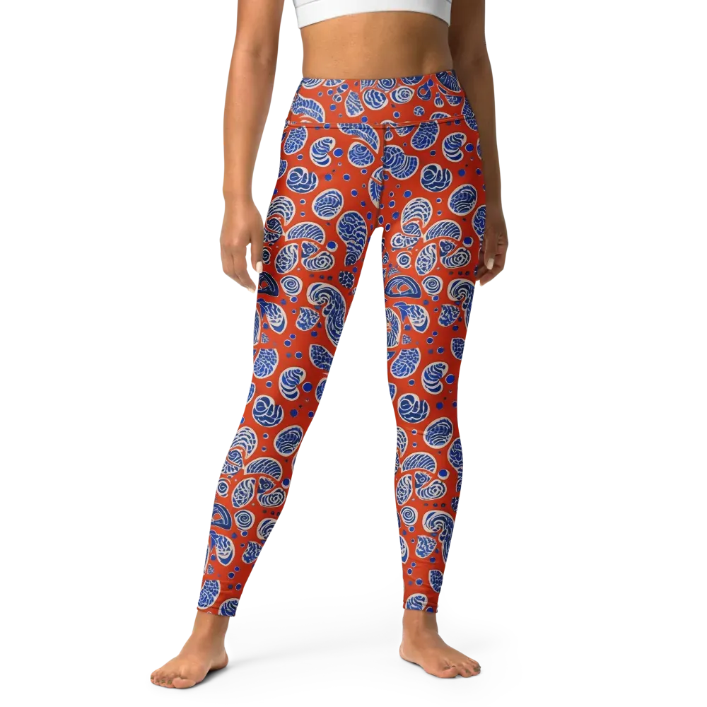 Crimson Tide Mosaic on Yoga Leggings — Front