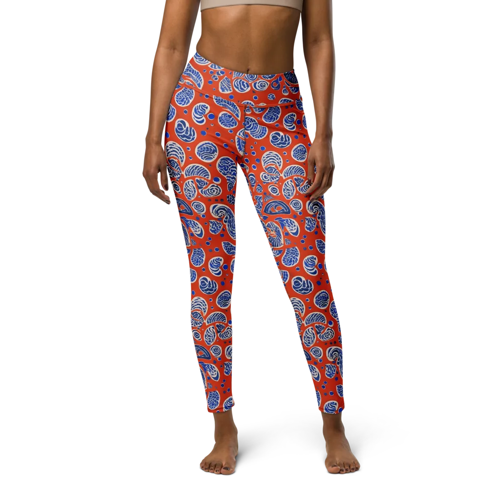 Crimson Tide Mosaic on Yoga Leggings — Front