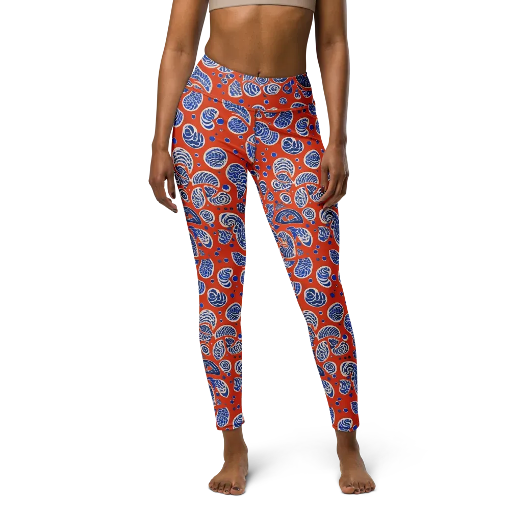 Crimson Tide Mosaic on Yoga Leggings — Front