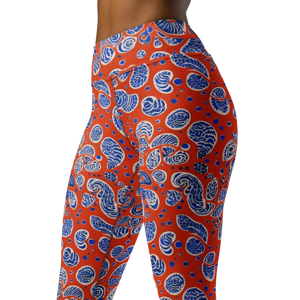 Crimson Tide Mosaic on Yoga Leggings — Left Front