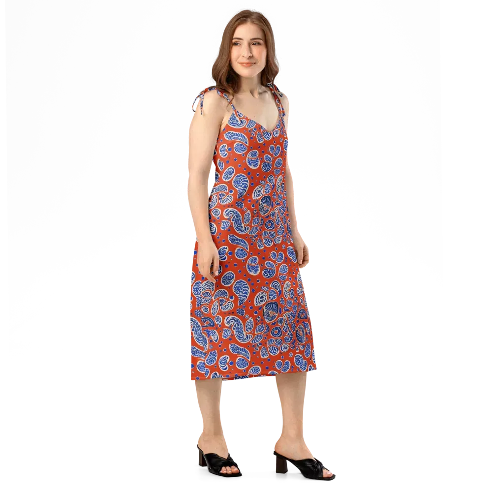 Crimson Tide Mosaic on Slip Dress — Right Front