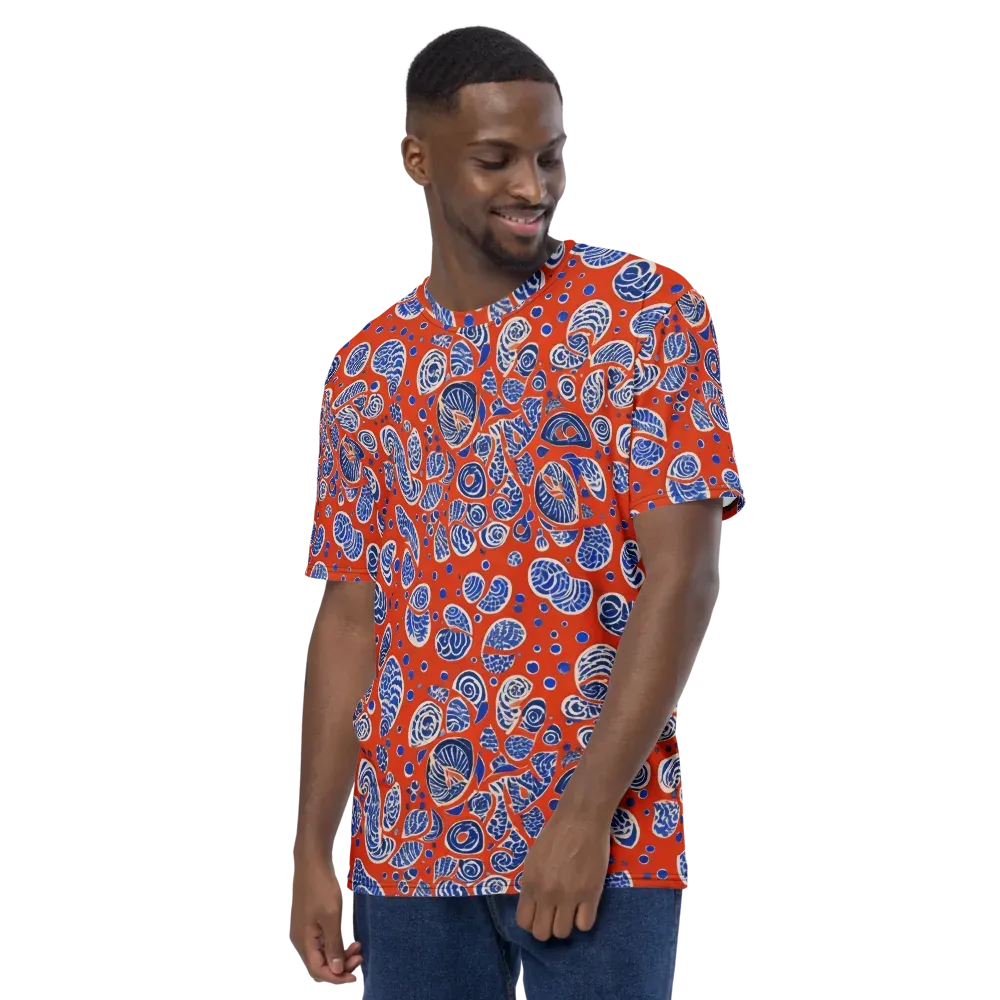 Crimson Tide Mosaic on Men's Crew Neck T-Shirt — Left
