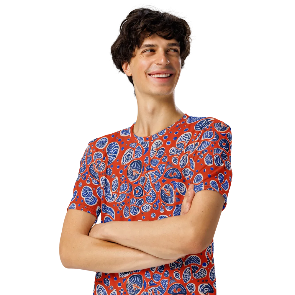 Crimson Tide Mosaic on Men's Crew Neck T-Shirt — Left Front