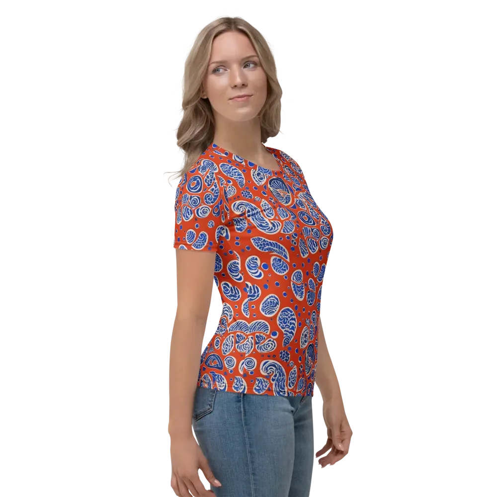 Crimson Tide Mosaic on Women's Crew Neck T-Shirt — Right
