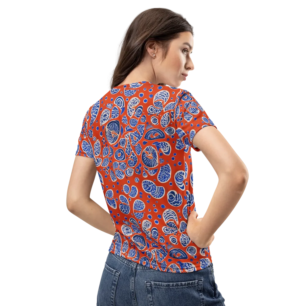 Crimson Tide Mosaic on Women's Crew Neck T-Shirt — Back