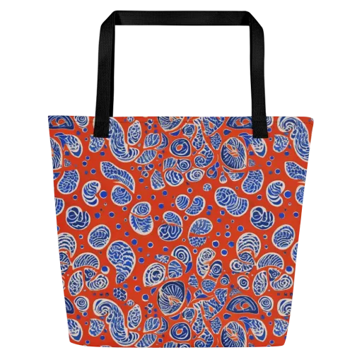 Crimson Tide Mosaic on a Large Tote Bag W/ Pocket