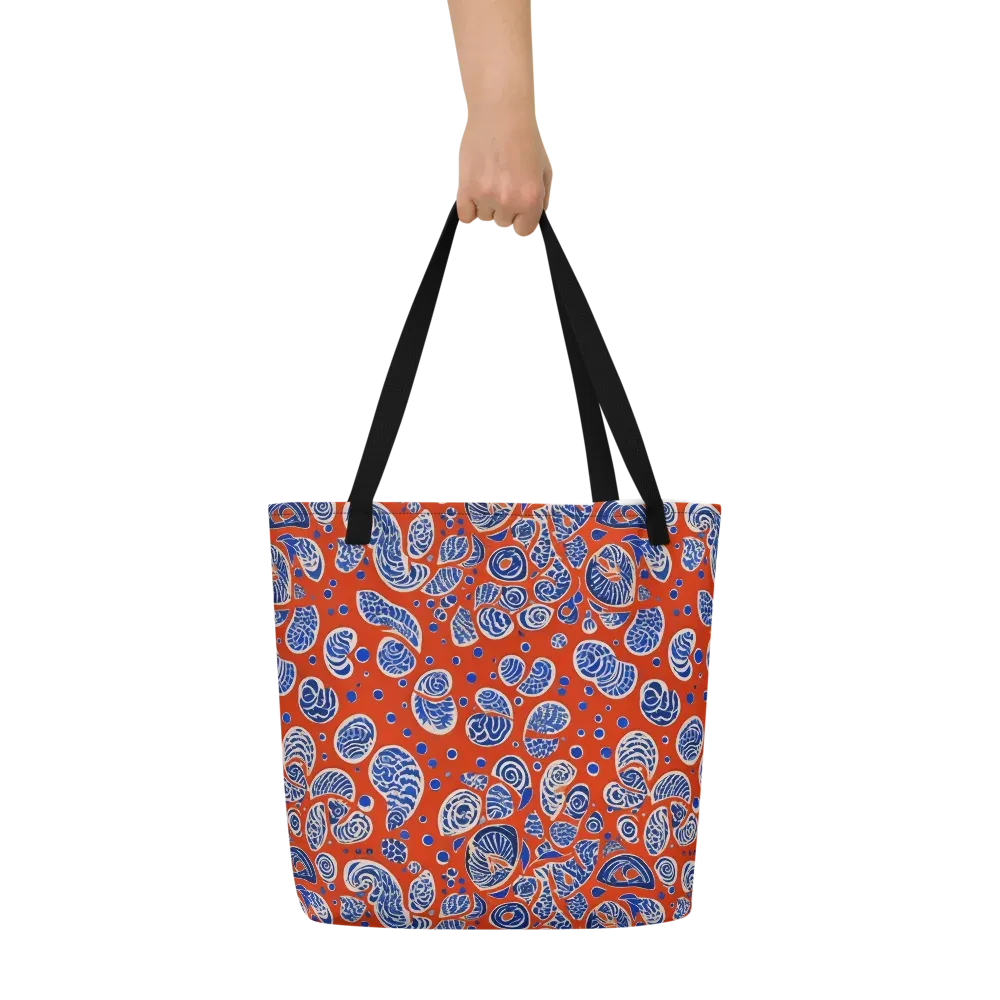 Crimson Tide Mosaic on Large Tote Bag W/ Pocket — Front