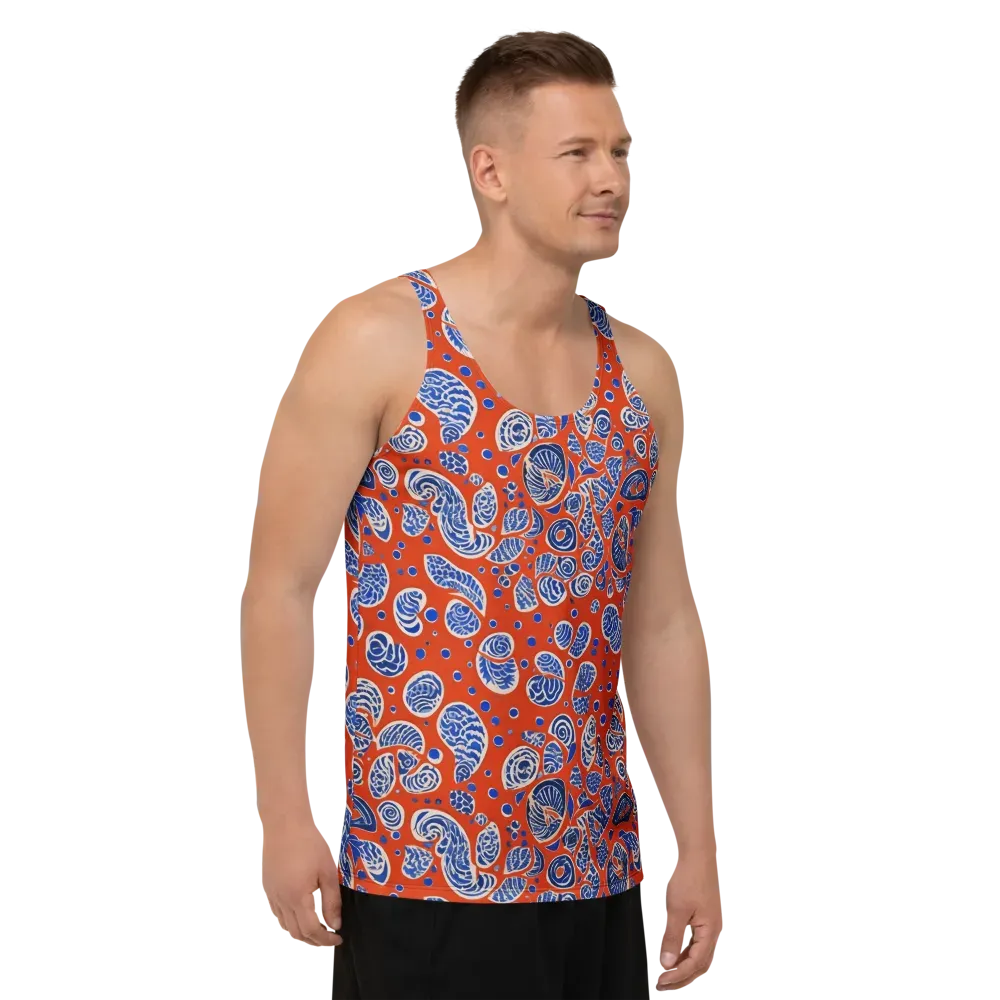 Crimson Tide Mosaic on Men's Tank Top — Right Front