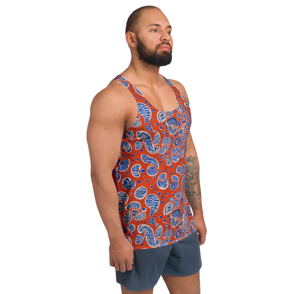 Crimson Tide Mosaic on Men's Tank Top — Right Front