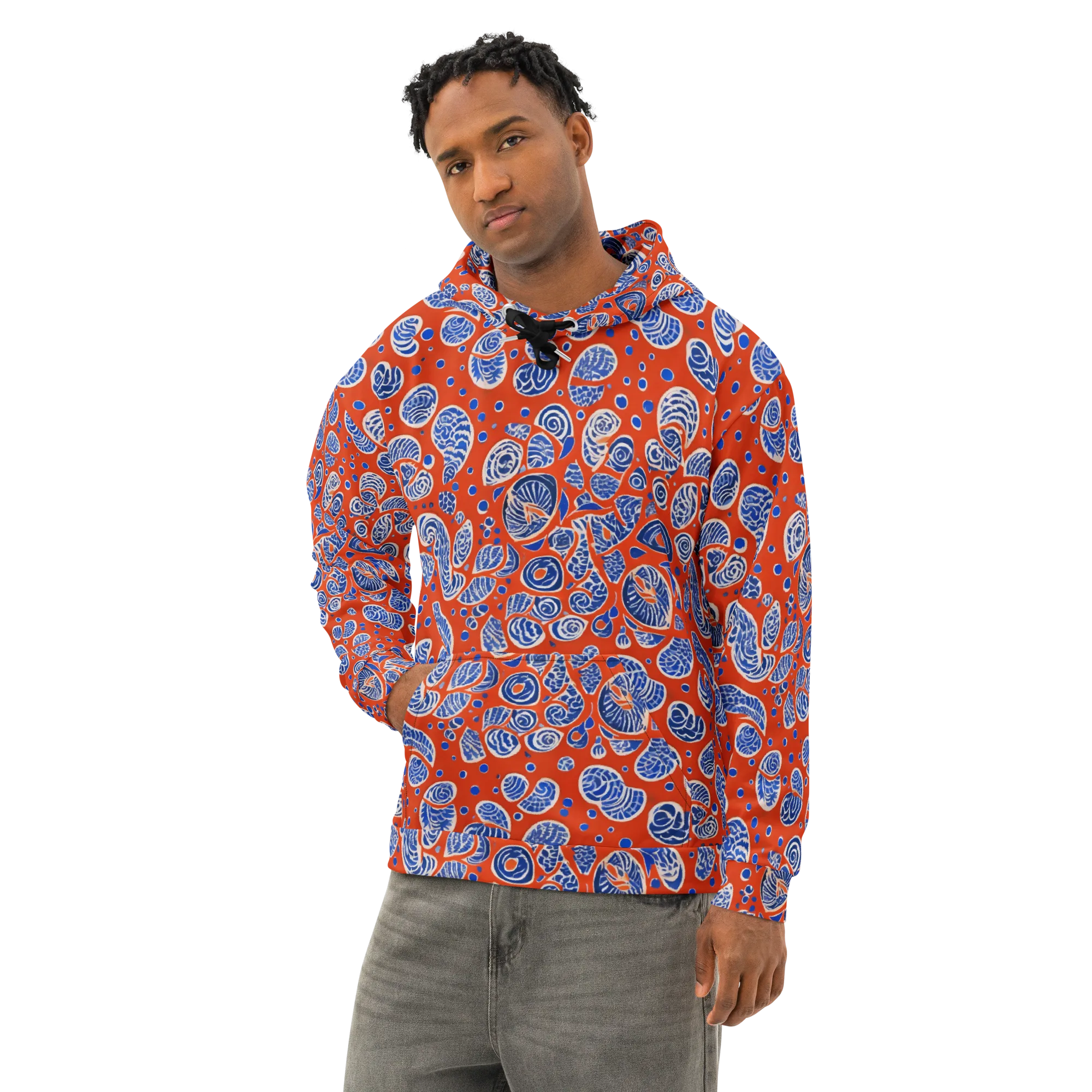 Crimson Tide Mosaic on Cotton Hoodie — Left Front
