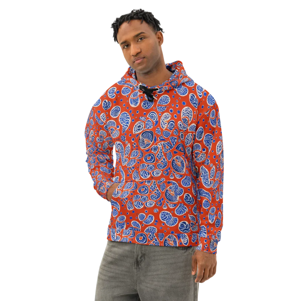 Crimson Tide Mosaic on Cotton Hoodie — Left Front