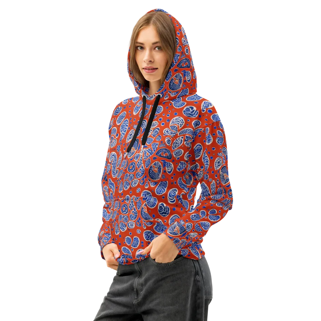 Crimson Tide Mosaic on Cotton Hoodie — Left Front