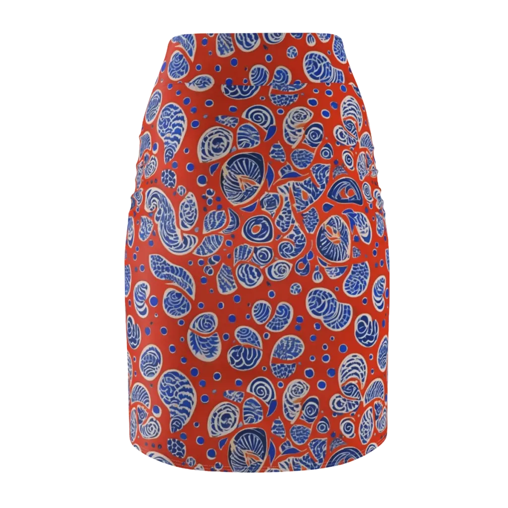 Crimson Tide Mosaic on Pencil Skirt — Back