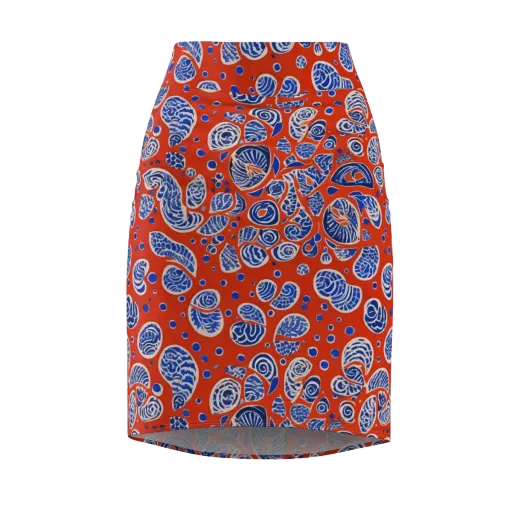 Crimson Tide Mosaic on a Pencil Skirt