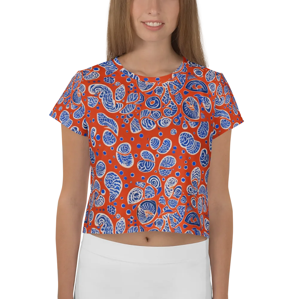 Crimson Tide Mosaic on Crop Tee — Front