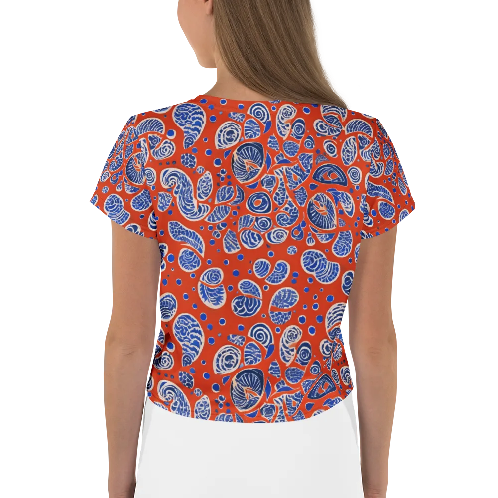 Crimson Tide Mosaic on Crop Tee — Back