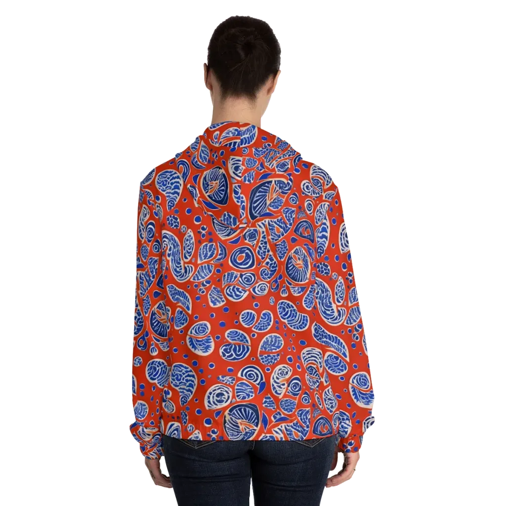 Crimson Tide Mosaic on Women's Full-Zip Hoodie — Back On Person