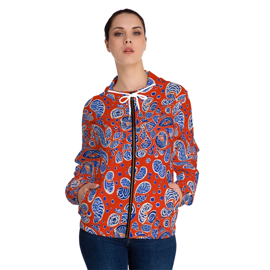 Crimson Tide Mosaic on Women's Full-Zip Hoodie — Front On Person