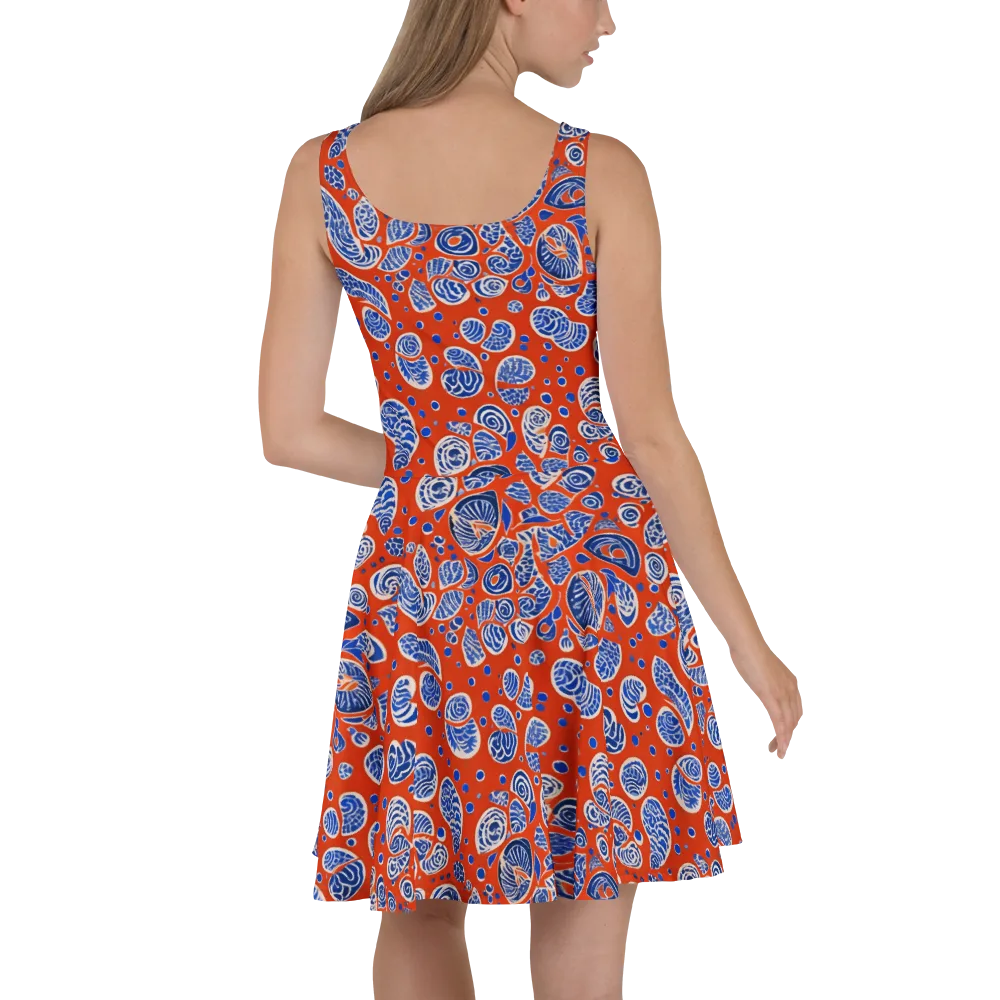 Crimson Tide Mosaic on Skater Dress — Back