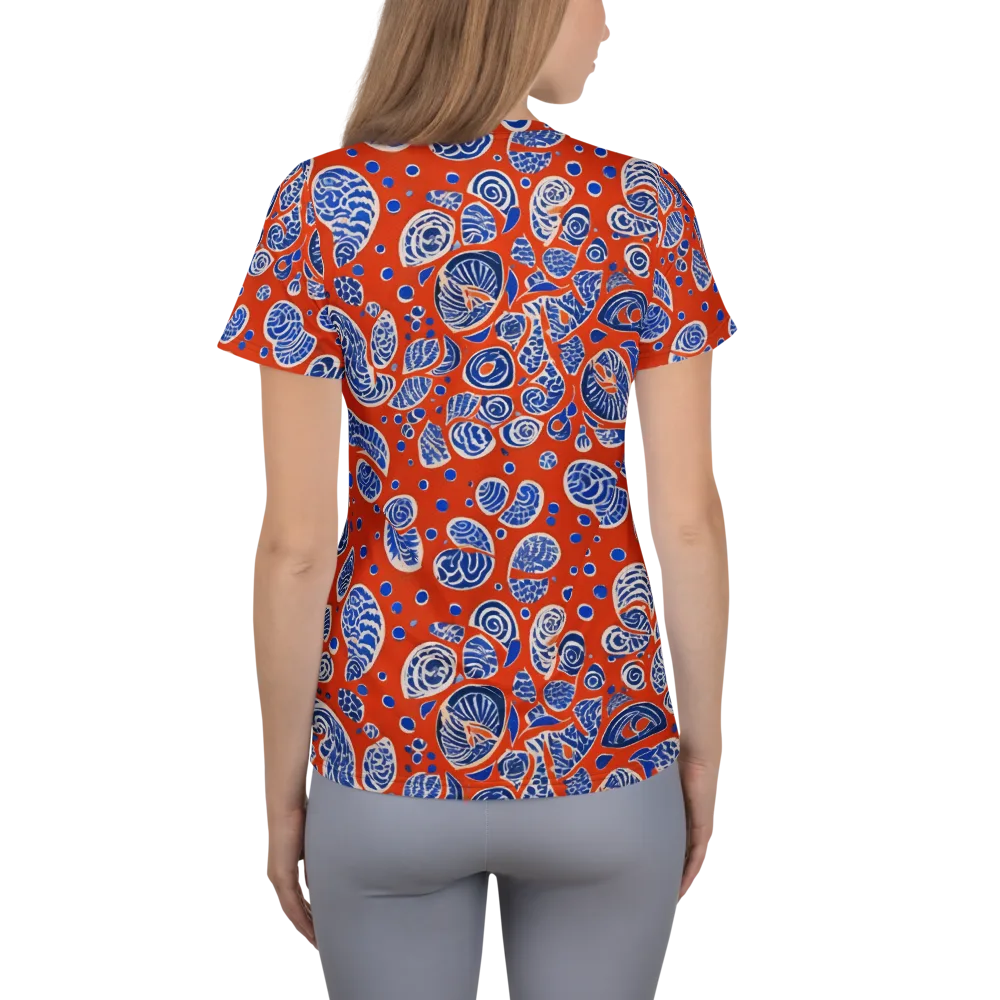 Crimson Tide Mosaic on Women's Athletic T-Shirt — Back
