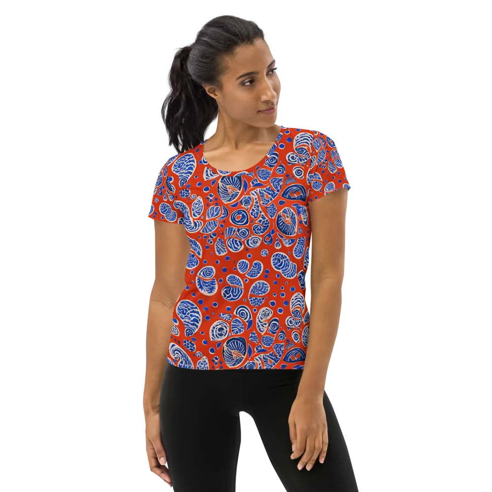 Crimson Tide Mosaic on Women's Athletic T-Shirt — Front