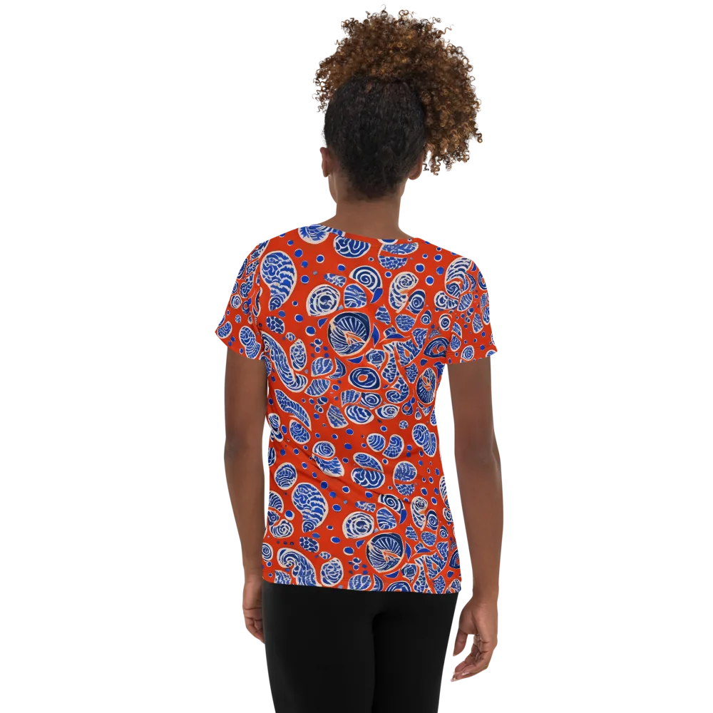 Crimson Tide Mosaic on Women's Athletic T-Shirt — Back