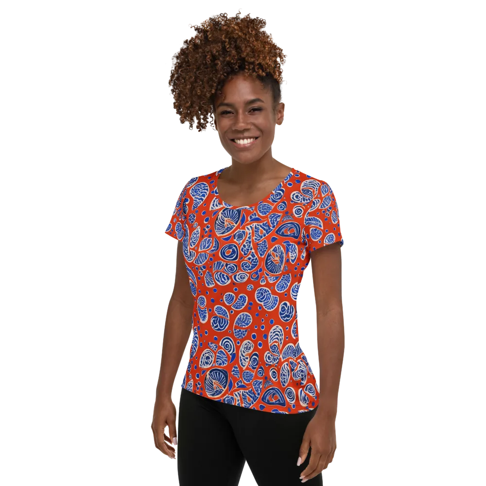 Crimson Tide Mosaic on Women's Athletic T-Shirt — Left