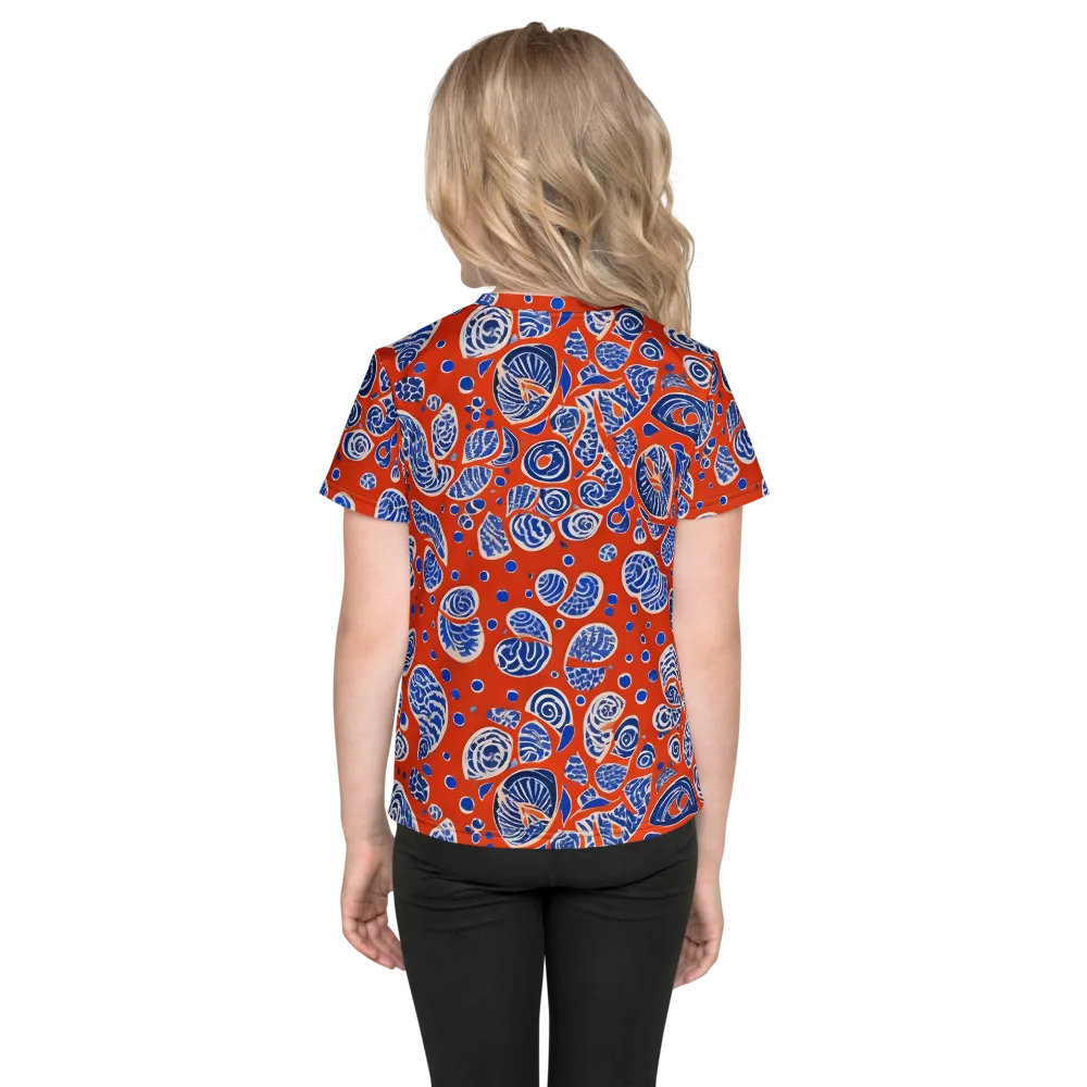 Crimson Tide Mosaic on Kids Crew Neck T-Shirt — Back