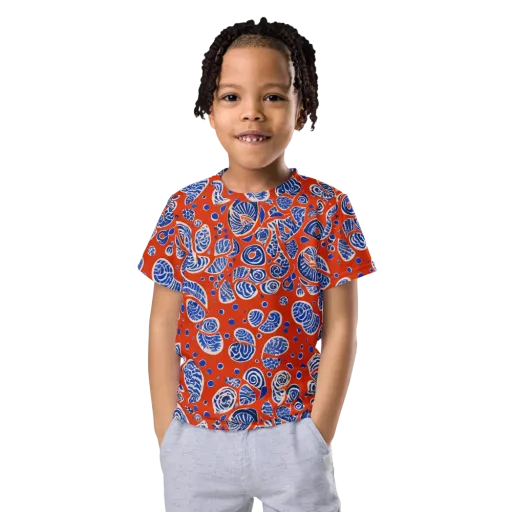 Crimson Tide Mosaic on a Kids Crew Neck T-Shirt