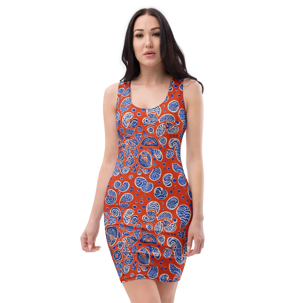 Crimson Tide Mosaic on Bodycon Dress — Front