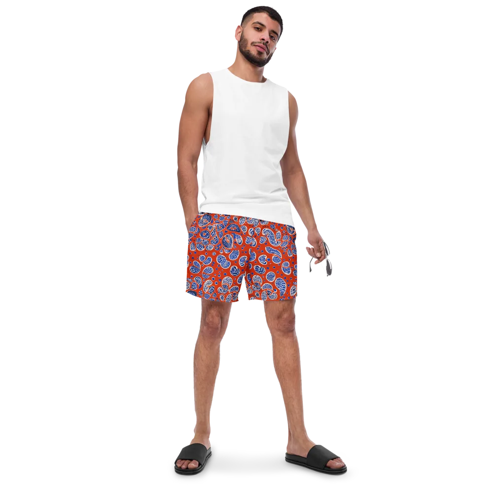 Crimson Tide Mosaic on Swim Trunks — Front