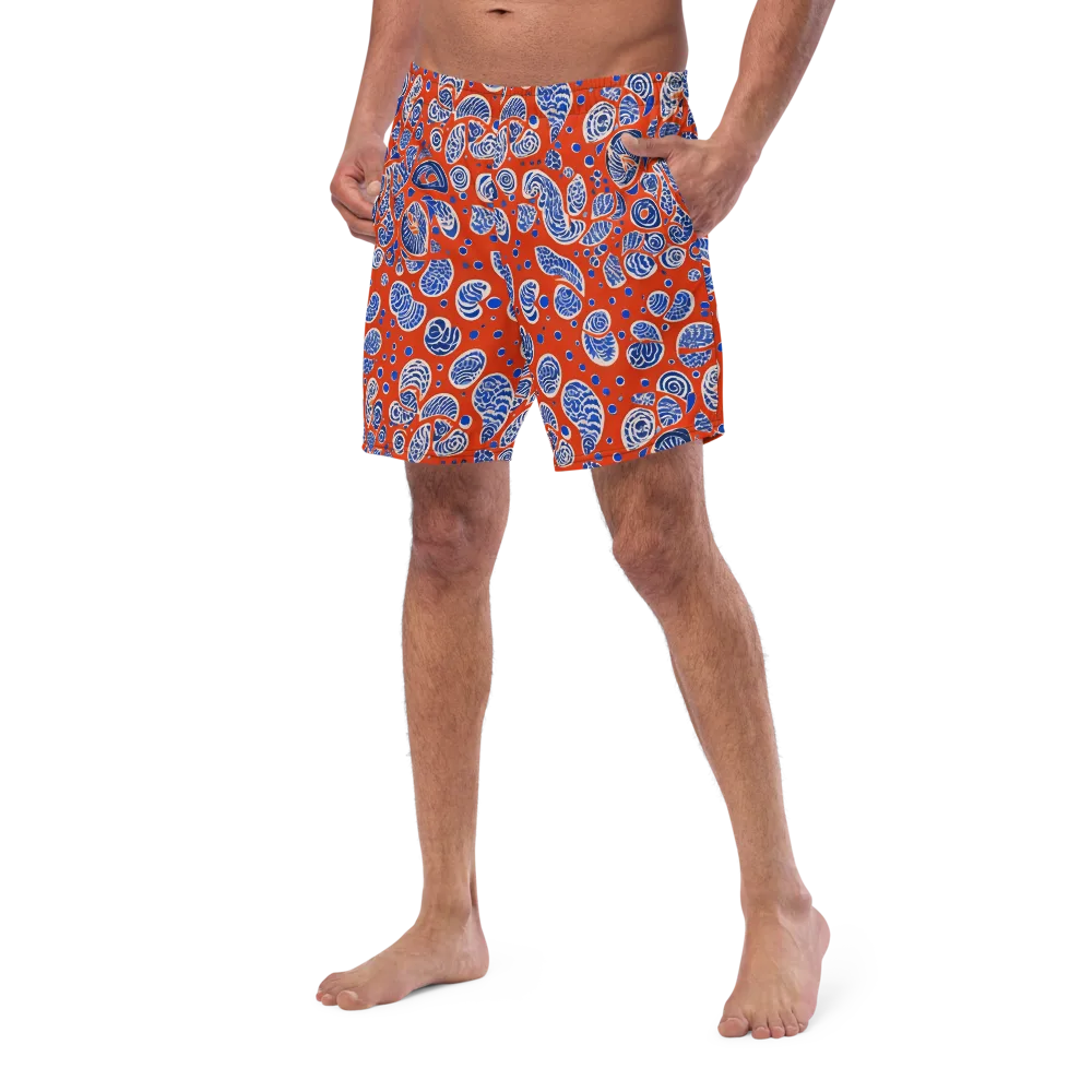 Crimson Tide Mosaic on Swim Trunks — Left Front