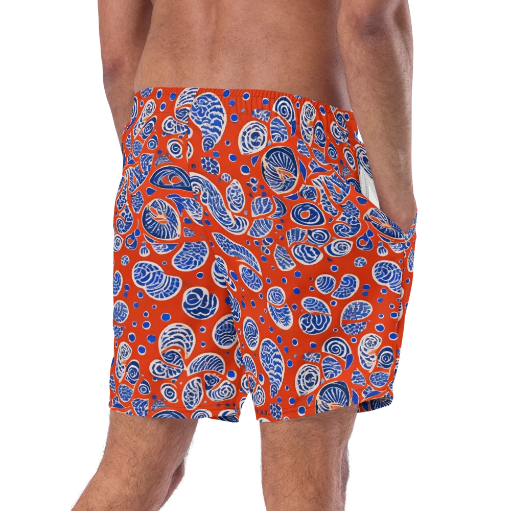 Crimson Tide Mosaic on Swim Trunks — Right Back
