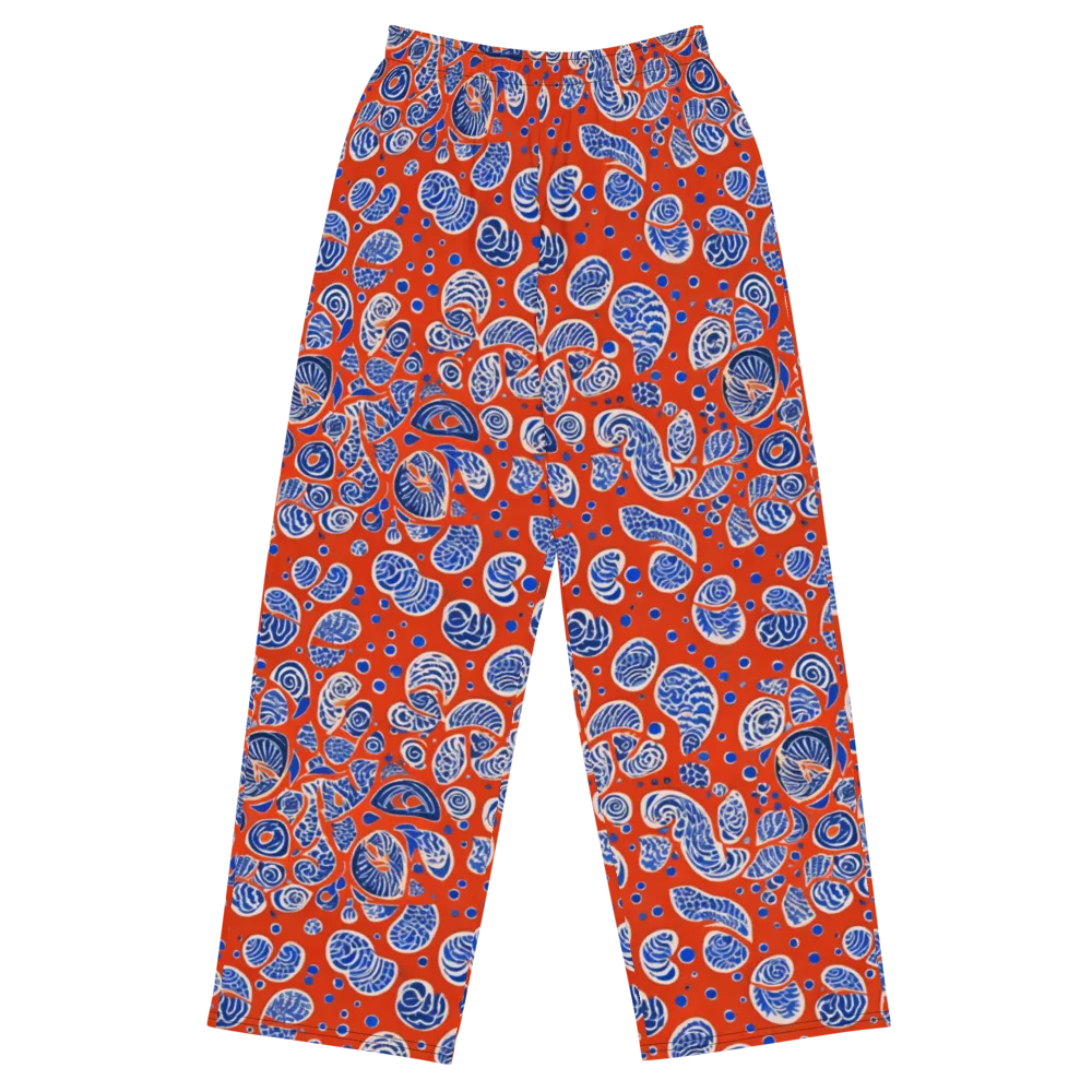 Crimson Tide Mosaic on Wide-Leg Pants — Front