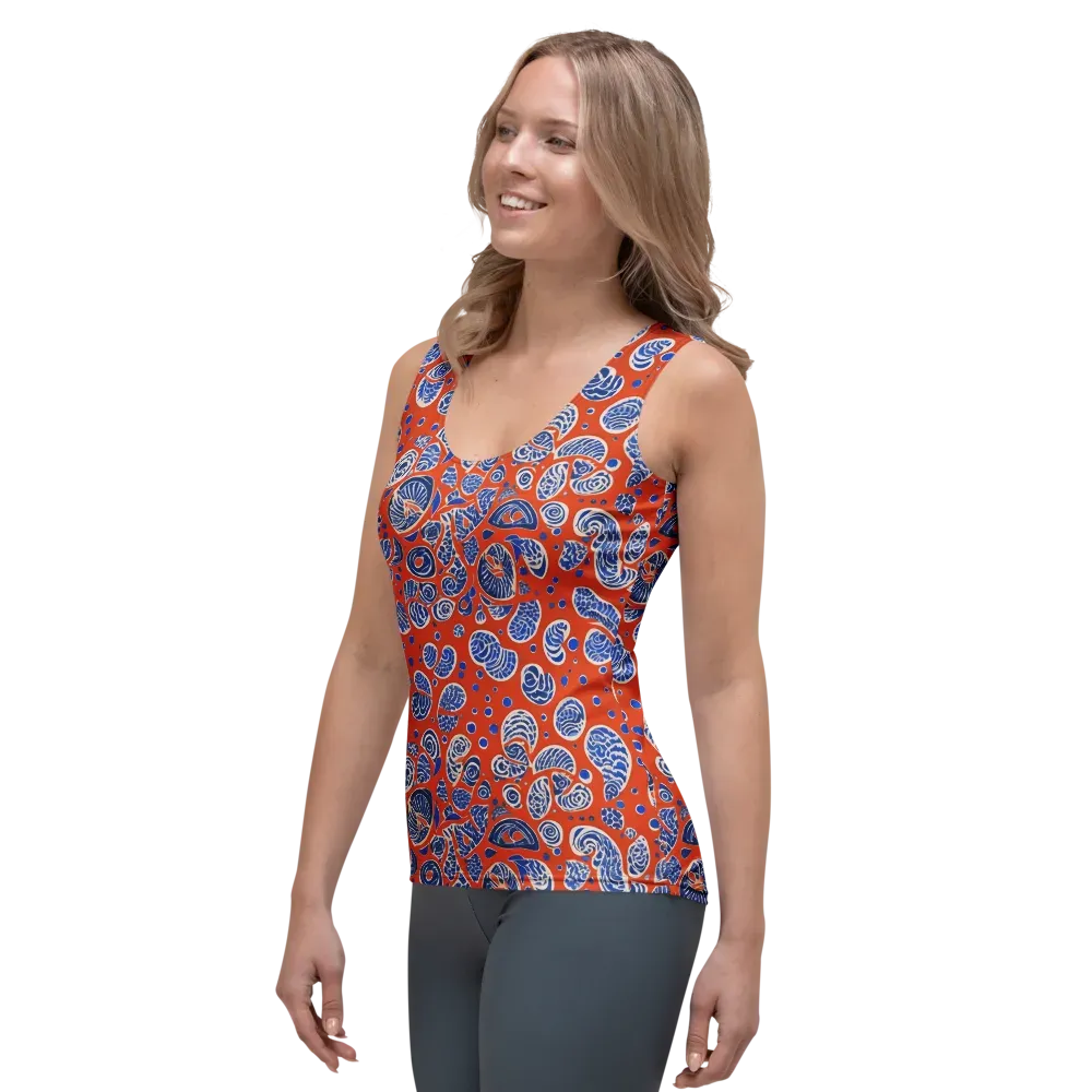 Crimson Tide Mosaic on Women's Tank Top — Left Front