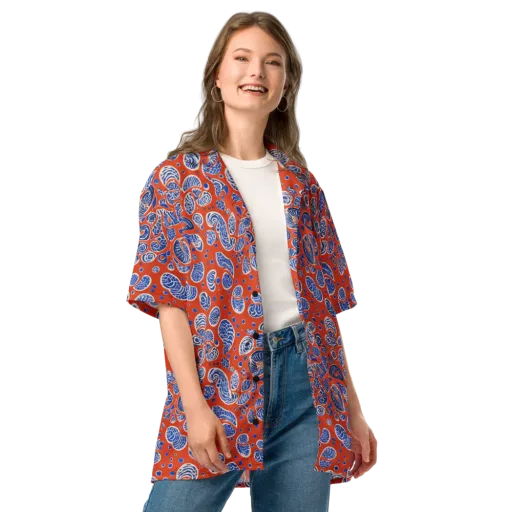 Crimson Tide Mosaic on a Button Shirt