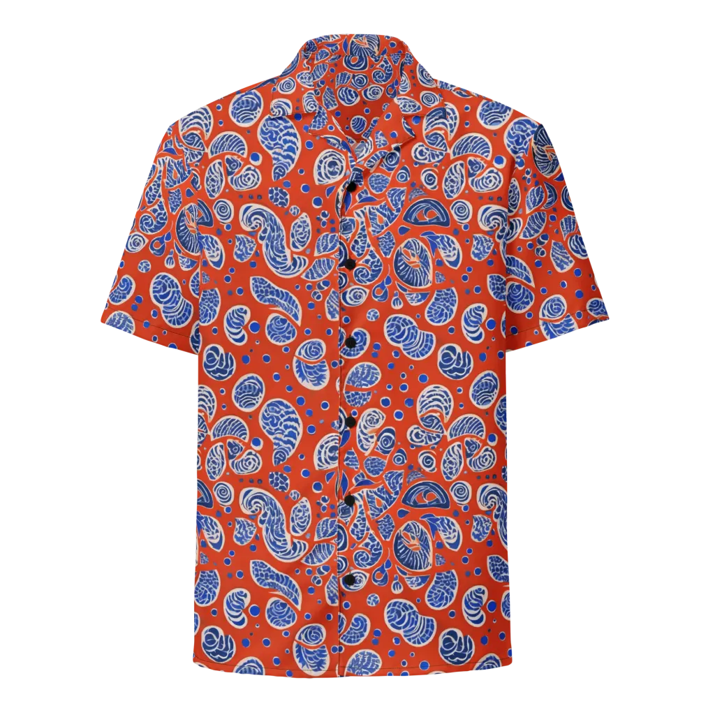 Crimson Tide Mosaic on Button Shirt — Front